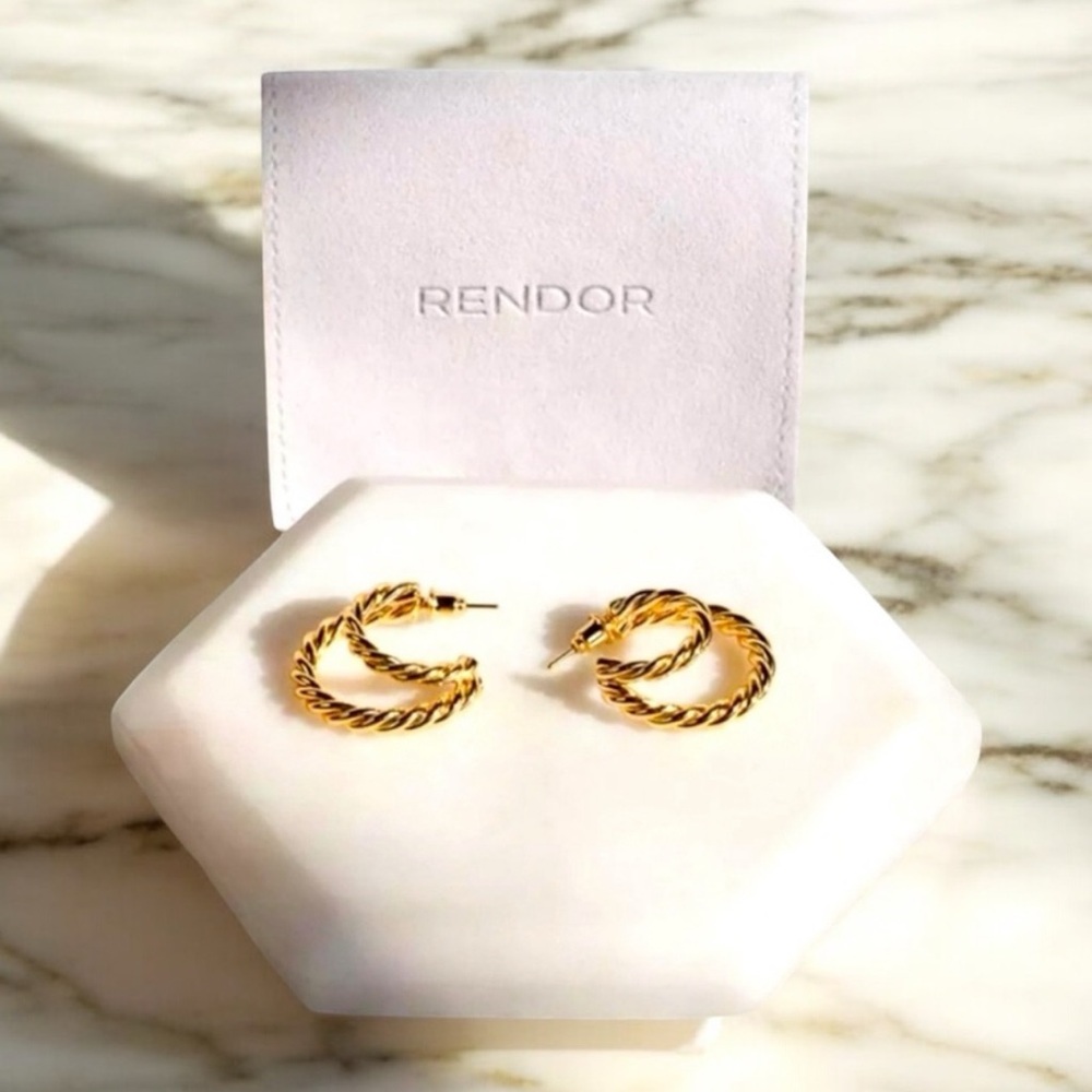 Curateur Rachel Zoe Rendor Yellow Gold Double Hoop